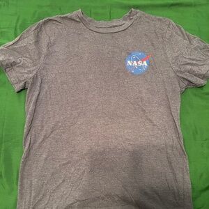 NASA Gray Logo Graphic Tee Shirt, Men's Size L